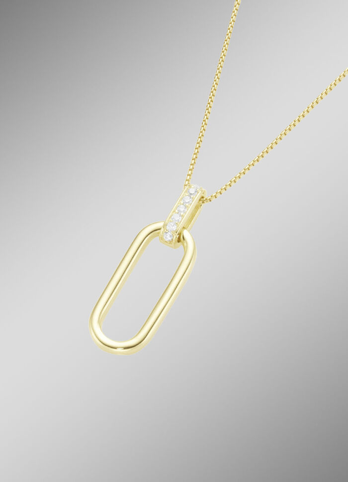 Vergoldeter Anhänger mit Kette