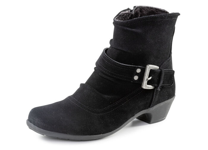 ELENA EDEN Stiefelette mit flotter Raffung und Zier-Schließe SCHWARZ
