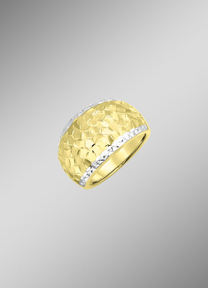 Diamantierter Damenring in Bicolor 