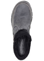 ELENA EDEN-Bootie mit schwarzem Plüschkragen GRAU