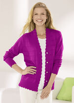 Strickjacke mit Biesenstruktur FUCHSIA