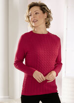 Pullover mit Zopfmuster ROT