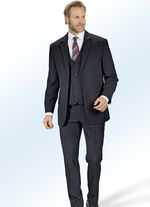 Anzug mit Wendeweste und zwei Hosen SCHWARZ-SILBERGRAU