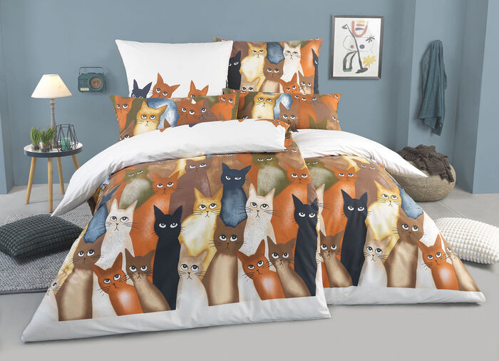 Beidseitig bedruckte Bettwäsche-Garnitur 