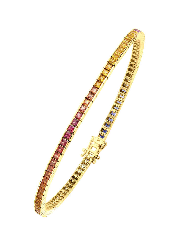 Hochwertiges Armband mit echten Safiren in Multicolor 