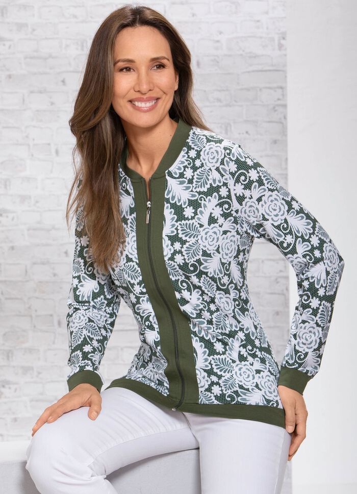 Blusenjacke in Spitzen-Optik 