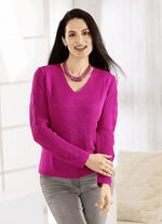 Pullover mit hübschem Perlfangdessin PINK