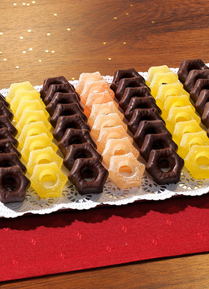 Ananas- und Orangengelee-Sterne 