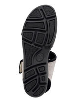 ELENA EDEN Sandale aus weichem Nubukleder und schwarzem Elastikmaterial BEIGE