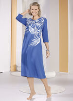 Wadenlanges Laurina Nachthemd mit 3/4-langen Ärmeln  