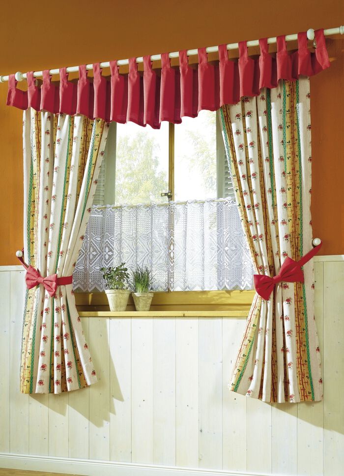 Seitenschal-Garnitur in Leinen-Optik 