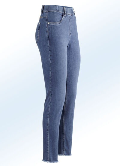 Magic-Jeans mit angesagtem Fransensaum 