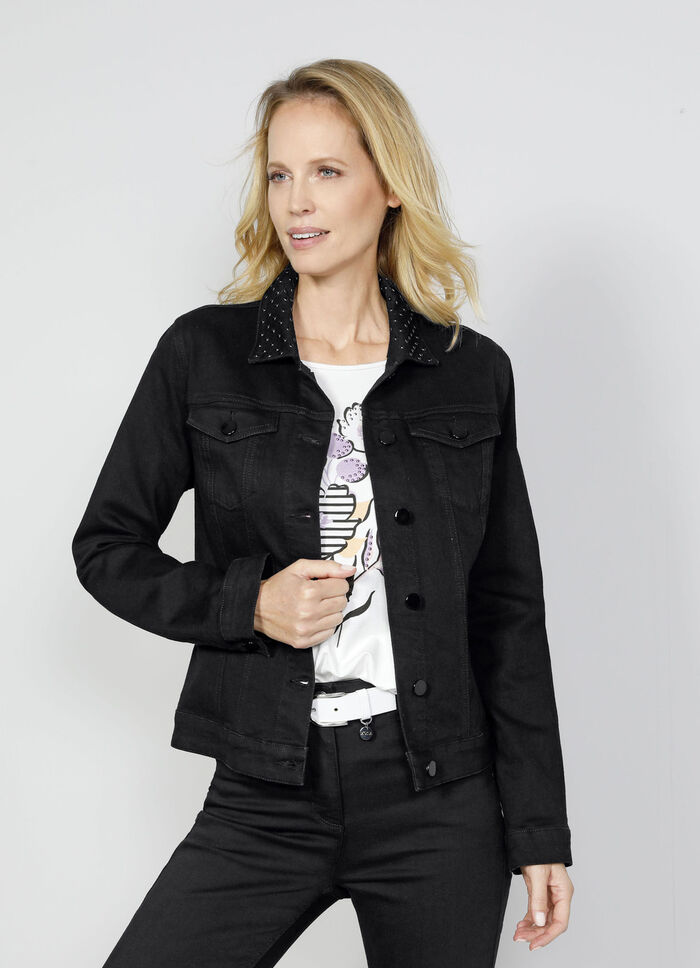 Jeansjacke mit Umlegekragen 