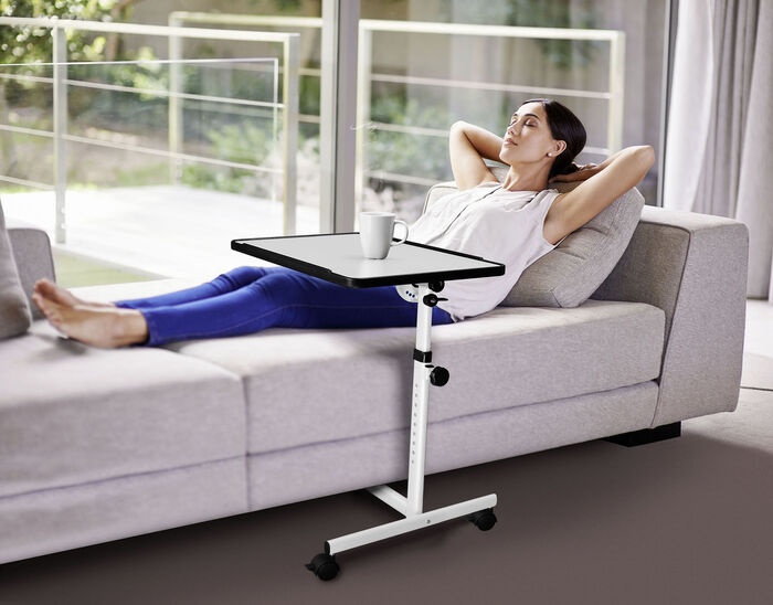 Höhenverstellbarer Komfort- und Betttisch WEISS