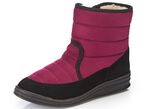 Stiefelette aus weichem, gestepptem Nubukmaterial BORDEAUX