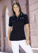 Poloshirt mit kurzer Knopfleiste in 2 Farben SCHWARZ