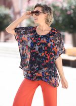 Doppellagiges Shirt mit Chiffon-&Uuml;berwurf 