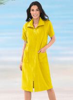 Frottier-Kleid mit durchgehendem Rei&szlig;verschluss 