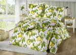 Beidseitig bedruckte Bettwäsche-Garnitur mit Zitronen-Dessin GELB