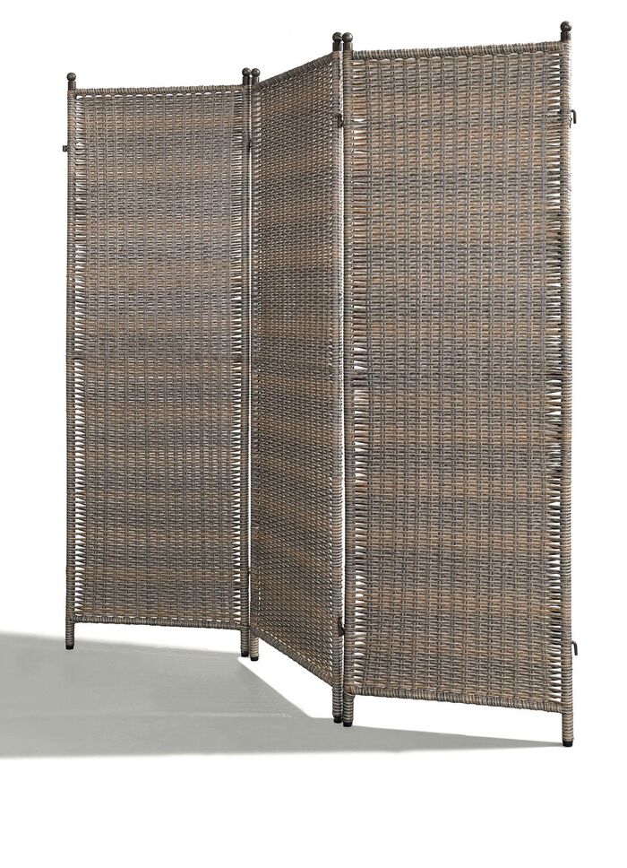 Witterungsbeständiger Paravent mit stabilem Stahlgestell GRAU