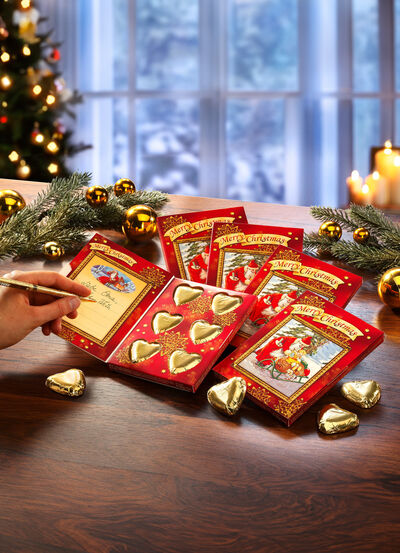 Grußkarten 5er-Set, mit süßer Füllung 