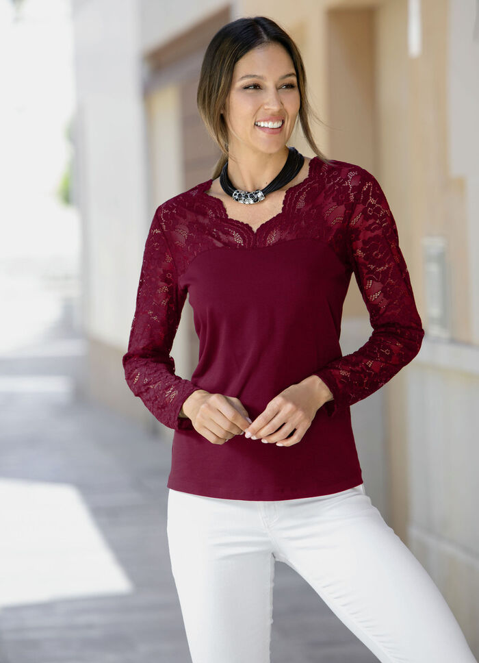 Shirt-Tunika mit Baumwolle BORDEAUX