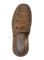 Slipper mit luftigen Durchbrüchen MARONE-BLAU