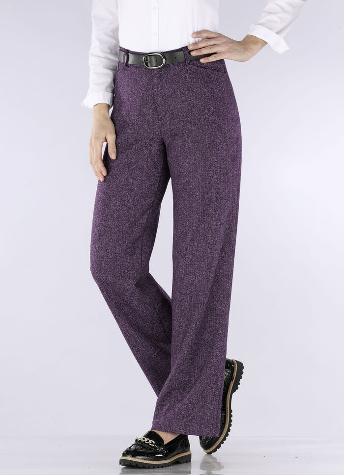 Hose in modischer Weite BROMBEER MEL.