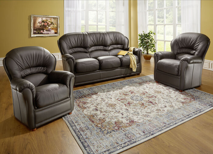 Polstermöbel mit Bezug aus echtem Leder DUNKELBRAUN