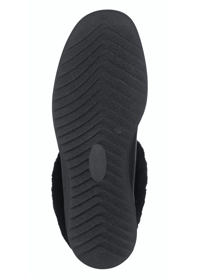 Stiefeletten mit flauschigem Lammfellkragen SCHWARZ
