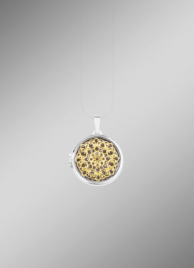 Filigranes Medaillon zum &Ouml;ffnen in Bicolor 