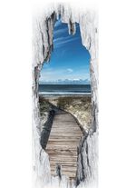 3D-T&uuml;r-Sticker Strand nordisch 