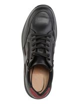 Schn&uuml;rschuh aus Nappaleder mit Nubukleder-Bes&auml;tzen SCHWARZ-BORDEAUX