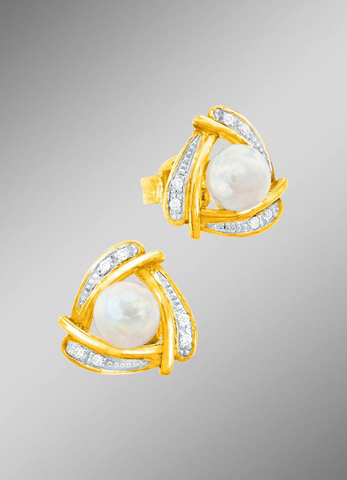 Originelle Ohrstecker mit S&uuml;&szlig;wasser-Zuchtperlen 