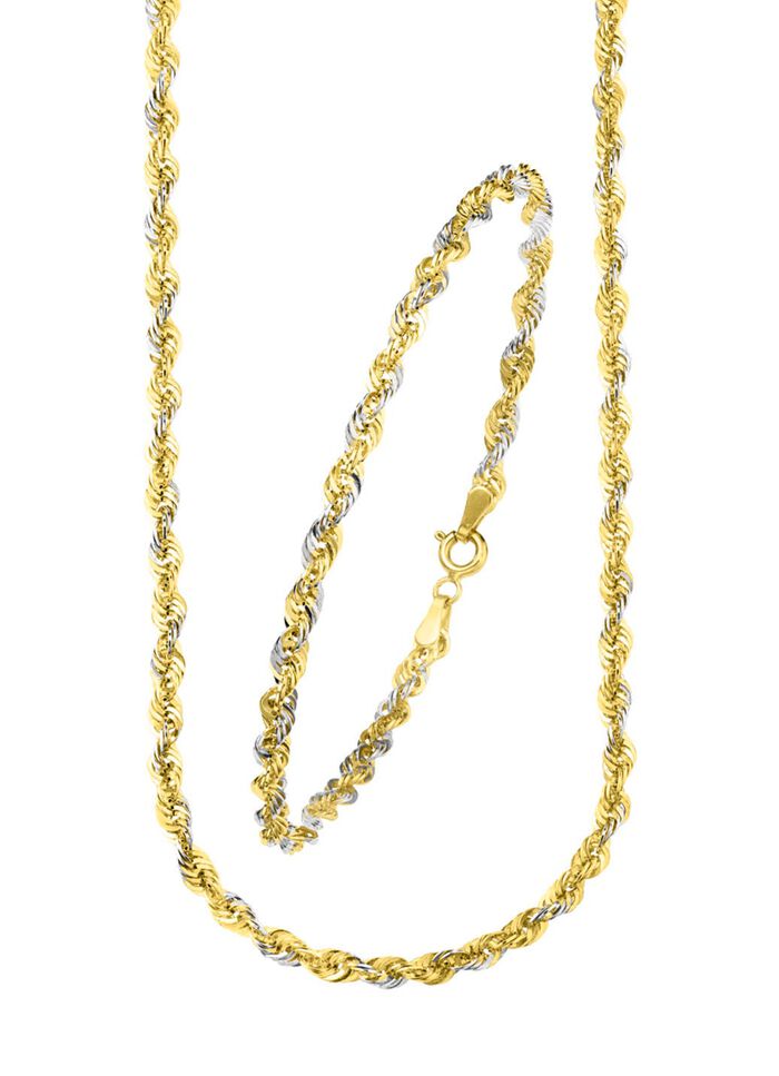 Stilvolle Kordelketten-Garnitur aus Gold 585/- fein 