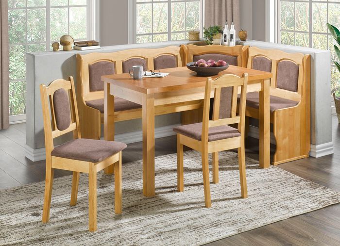 Bequeme Esszimmerm&ouml;bel mit angenehmem Stoffbezug NATUR-BRAUN