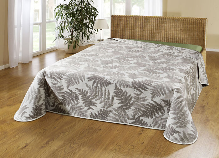 Tagesdecke mit naturnahen Blättermotiven GOLD