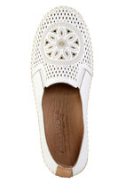 Gemini, sommerliche Damen-Slipper, Weite G, mit herausnehmbarem Fußbett WEISS