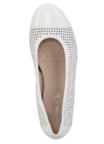 Caprice, sommerliche Damen-Ballerinas, Weite G, mit Gummizug WEISS