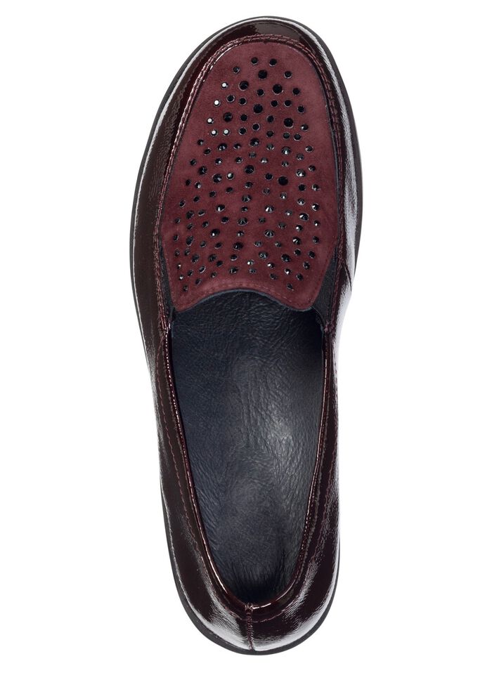 ELENA EDEN, bequeme Damen-Slipper, Weite H, mit herausnehmbarem Fu&szlig;bett BURGUND