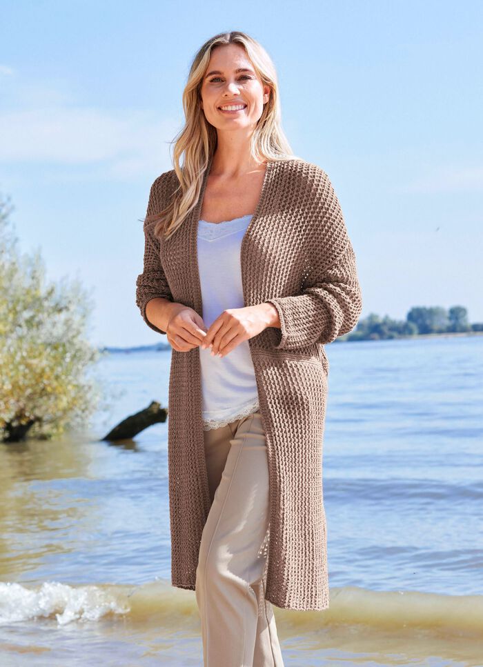 Long-Strickjacke in tollem Mustermix 