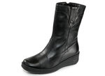 ELENA EDEN, gef&uuml;tterte Damen-Stiefel, Winterschuhe, Weite H, mit Lammfell SCHWARZ