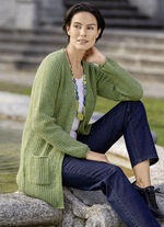 Long-Strickjacke in Perlfang LIMETTE MELIERT