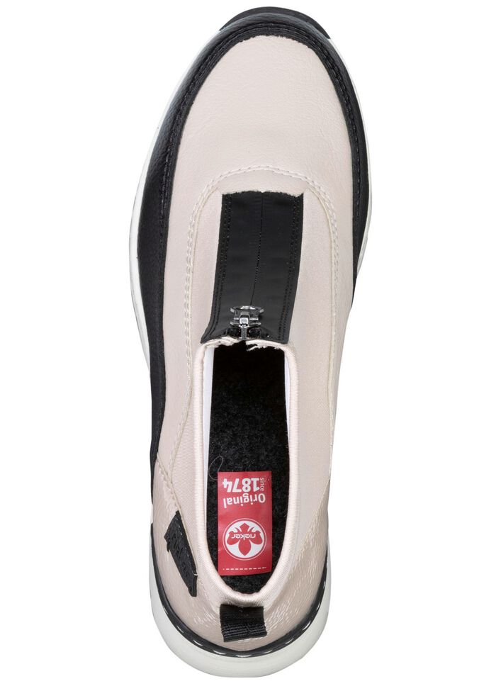 Rieker, stylische Damen-Boots, Weite G, mit Rei&szlig;verschluss ECRU-SCHWARZ