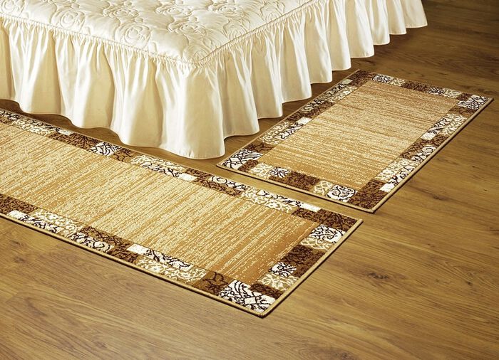 Moderne Br&uuml;cken,Teppiche und Bettumrandung BEIGE