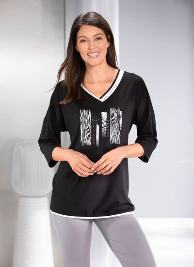 Shirt mit kontrastfarbenem Druck  