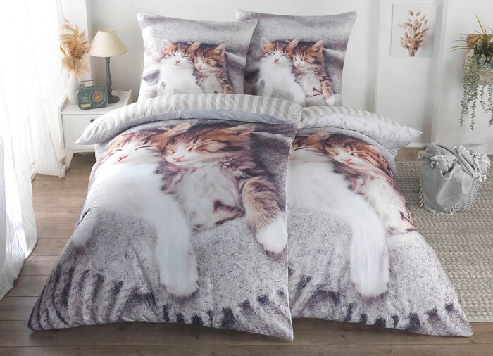 Microfaser-Bettw&auml;sche-Garnitur mit Rei&szlig;verschluss 