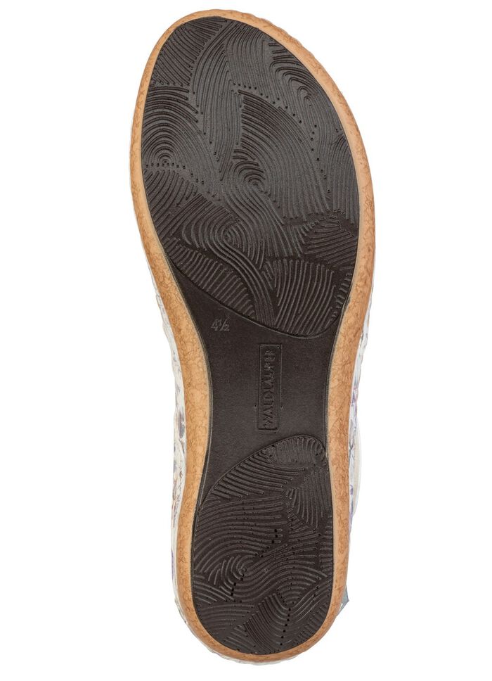 Waldl&auml;ufer, bequeme Damen-Sandalen, Weite H, mit herausnehmbarem Fu&szlig;bett ECRU-BUNT