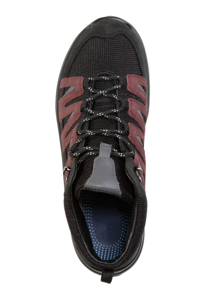 Wetterfester Schn&uuml;r-Bootie mit Klimamembrane ausgestattet SCHWARZ-BORDEAUX