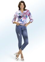 7/8-lange Jeans mit Fransensaum 